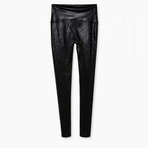 SPANX Black Faux Leather Leggings Size L